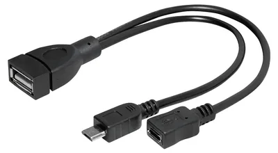 Image de Connecteur Micro USB B mâle et prise Micro USB B femelle vers prise USB A femelle, adaptateur OTG, 0,2 m