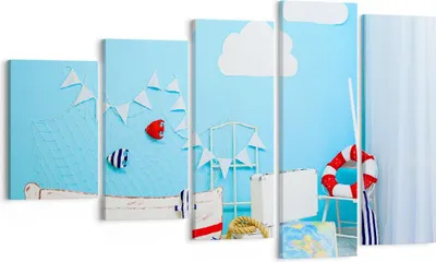 Produktbild von Bild auf Leinwand - Leinwandbild - Boot Anker Wolken Junge - 100x60cm - Wand Bild - Wanddeko - Leinwanddruck - Bilder - Kunstdruck - Wanddekoration - Leinwand bilder - Wandkunst - EG100x60-2940