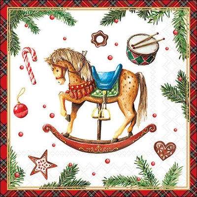 Produktbild von Serviette "Classic Rocking Horse"