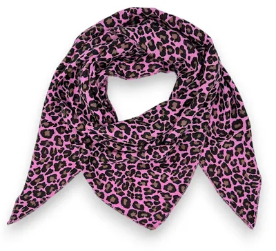 Zdjęcie produktu dla Szal z muślinu z eleganckim wzorem leopardowym
