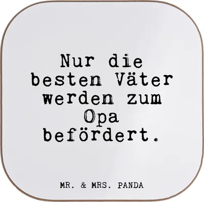 Produktbild von Mr. & Mrs. Panda Untersetzer für Gläser Nur die besten Väter... - Weiß - Geschenk, Coaster, Großvater, gläseruntersetzer, bieruntersetzer, Design, schöner Spruch, Geburt