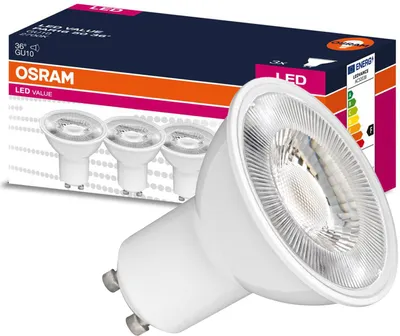 Zdjęcie produktu dla 3x Żarówka LED PAR16 Reflektor GU10 2.8W = 35W 230lm 2700K Ciepła 36° VALUE Osram