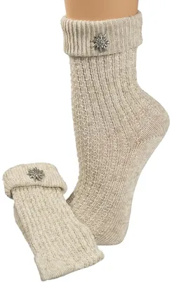 Produktbild von Trachtensocken mit Edelweiß beige 43-46Trachtensocken mit Edelweiß für Damen und Herren