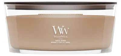 Produktbild von WoodWick Ellipsenkerze Santal Myrrh 10 cm Duftkerze Geschenk für Frauen