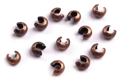 Produktbild von Kappe für Quetschperlen, Quetschkalotte, 3mm, antikkupfer, ca 220 Stück (10 Gramm)