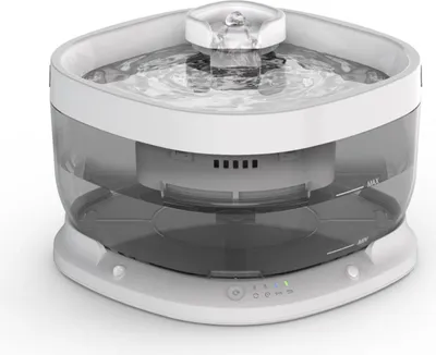 Image de AIORBER 7L Fontaine à eau pour chats et chiens, sans fil, filtre quadruple, grand réservoir d'eau, inductive, étanche, facile à nettoyer, blanche