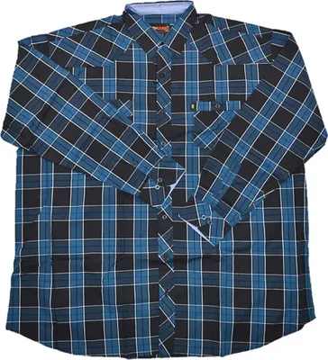 Produktbild von Übergrößen Herrenhemd KAMRO Blau/Navy/Weiß kariert 7XL