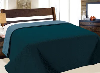 Produktbild von Zweiseitige Tagesdecken Vigo II 011 Dunkles Türkis Blau Ohne Kissenbezüge 220x240