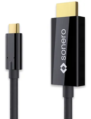 Produktbild von SONERO USB-C Adapterkabel Premium, 2 m, USB-C Stecker/HDMI-A Stecker, schwarz