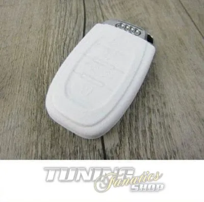 Image de Housse de protection pour clés, étui à clés pliant, en caoutchouc, de couleur blanche, compatible avec les véhicules Audi