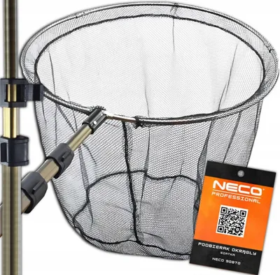 Zdjęcie produktu dla Podbierak wędkarski teleskopowy okrągły NECO 335 cm – aluminiowy, 3-sekcyjny, głęboki kosz