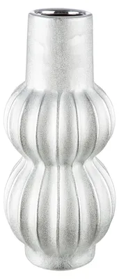 Obrázok produktu pre Gilde Vase, "Argento", keramika, strieborná farba, balenie 2 kusy, výška 30 cm, priemer 13,5 cm, kód: 34066, EAN: 4063387340660