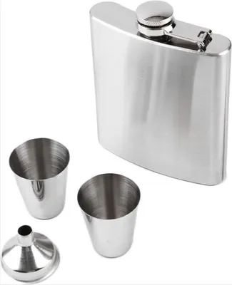 Productafbeelding van CHPN - Flask - Zakfles - Zakfles - Drankfles - Drinkfles - Stiekem drinken - Flask - Inclusief trechter en beker - Cadeau