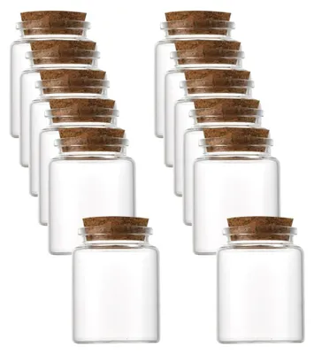 Produktbild von JIHUOO Kleine Glasflaschen mit Korkverschluss, Fläschchen, Mini-Süßigkeitengläse