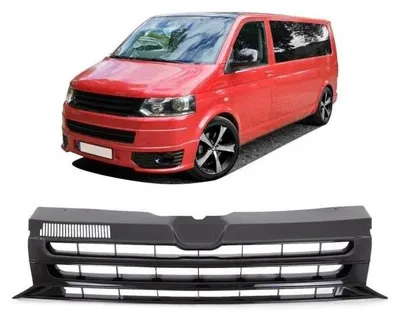 Image de Calandre Grill Clean noir brillant, calandre sport compatible avec le VW T5 GP restylé (2009-2015)