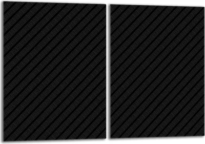 Obrázok produktu pre Sada krycích dosiek na sporák 2x40x52 cm sklokeramický kryt varnej dosky sklenený splashback, čierny vzor