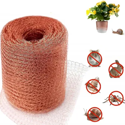 Productafbeelding van Kopergaas - 127 mm x 6 meter koperband voor de tuin - Slingerbescherming voor planten en verhoogde borders - Afsnijbaar beschermnet tegen slakken en andere plagen