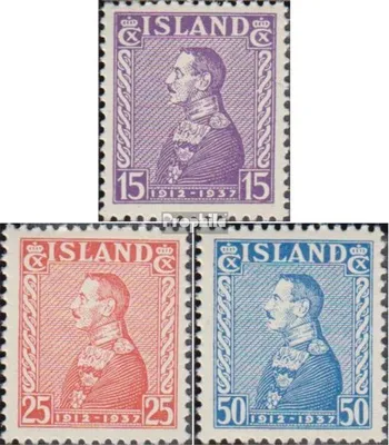 Produktbild von Briefmarken Island 1937 Mi 190-192 (kompl.Ausg.) postfrisch König Christian X.