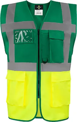 Immagine prodotto di Korntex KXCMF | Gilet di sicurezza multifunzionale Comfort Executive Hamburg - Farbe: Verde paramedico/giallo - Größe: M