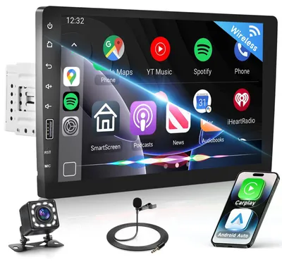 Image de Autoradio 1-DIN de 23 cm avec CarPlay et Android Auto sans fil