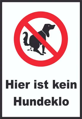 Produktbild von Hier ist kein Hundeklo Schild A5 Rückseite selbstklebend