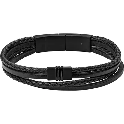 Immagine prodotto di FOSSIL braccialetto Vintage Casual Multi-Strand Leather Bracelet Black nero