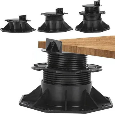 Productafbeelding van Verstelbare Terrasdragers voor Terrasplanken - Hoogte Verstelbaar 60-140 mm - 30 Stuks - Draagvermogen tot 1700 kg