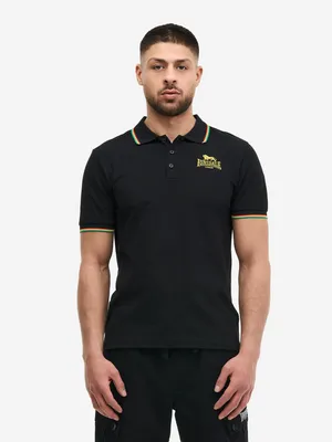 Immagine prodotto di Polo da uomo, vestibilità regolare SOUNDS FOUR Nero/Arcobaleno S Lonsdale