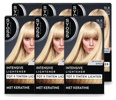 Obrázek produktu pro 6 x SYOSS Coloration 13-0 Ultra Plus – zesvětlovač – barva na vlasy s obsahem keratinu – výhodná sada – 6 kusů