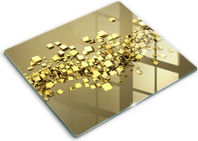 Produktbild von Abdeckung Glas - Küchenabdeckung - 60x52 cm - Abdeckplatte -Abstrakte 3D-Geometrie