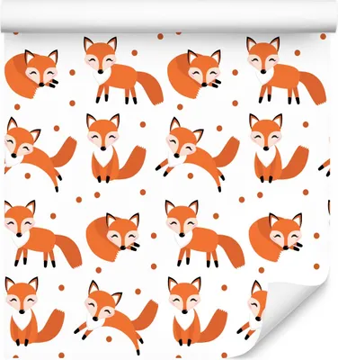 Produktbild von 10m VLIES TAPETE Rolle Kinderzimmer Tiere Füchse Geometrisch Kugeln XXL