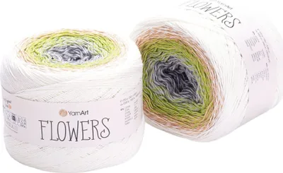 Produktbild von Yarn Art Flowers 274 White Green Strickgarn