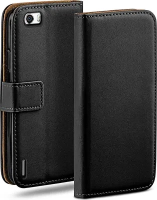 Produktbild von moex® Book Case kompatibel mit Huawei Honor 6 - Hülle 360 Grad klappbar, Schwarz