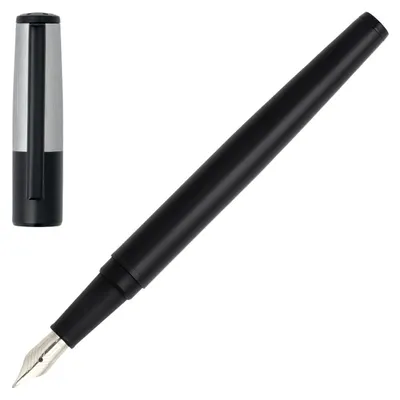 Produktbild von HUGO BOSS Füllfederhalter Gear Minimal Black & Chrome