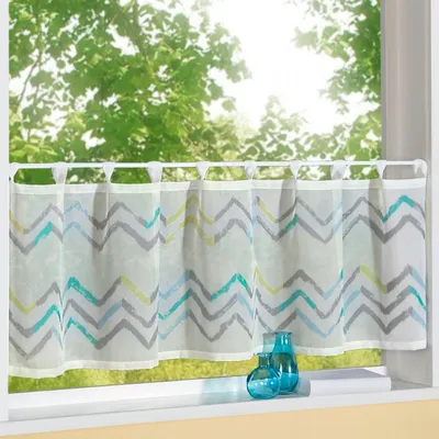 Obrázek produktu pro heimtexland ® Window Curtain Ethno Nature Tyrkysová Chevron Window Decoration Curtain Type567
