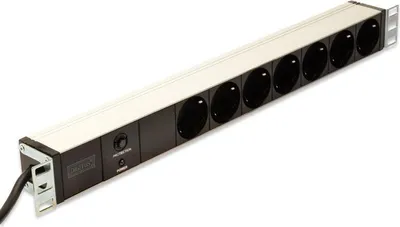 Productafbeelding van DIGITUS 19-inch stekkerdoos, 7-voudig, met overbelastingsbeveiliging
