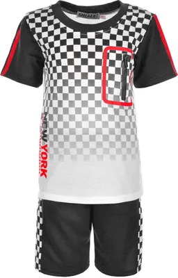 Produktbild von Shialy Jungen Set mit T-Shirt und Shorts Schwarz 104