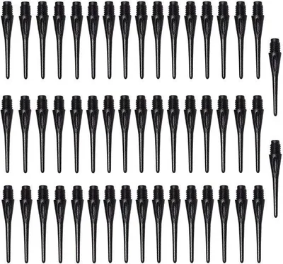 Image de Pointes de fléchettes en plastique souple, 50 pièces, noires, renforcées