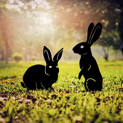 Produktbild von Evila Originals, RaAbbits 01, Dekoobjekt-Set (2-teilig), Schwarz, 52 x  x 35 cm