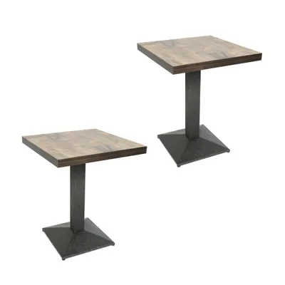 Image de Lot de 2 tables de salle à manger, tables de bistrot, tables de cuisine, tables hautes, tables de bar 60 x 60 x 75 cm