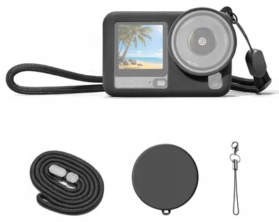 Image de Étui en silicone, housse, coque, étui à sangle pour DJI OSMO ACTION 6 / PU1076B