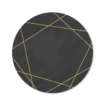 Produktbild von MuchoWow® Mauspad Mousepad Geometrisches Muster aus goldenen Linien auf schwarzem Hintergrund 40x40 cm - Mousepads - Maus Mat - Pad - Mausunterlage - Schreibtisch Accessoires