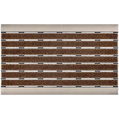 Produktbild von Premium Schmutzfangmatte Außen & Innen 44x70 cm – rutschfest, wetterfest – Textilstreifen Braun