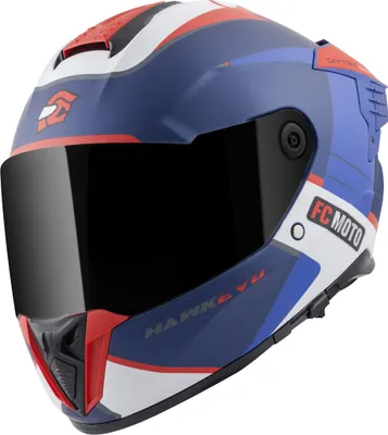 Produktbild von FC-Moto Hawk EVO-X Helm, schwarz matt/rot/blau/weiß, XS