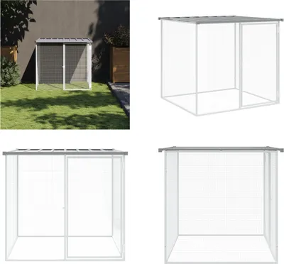 Obrázek produktu pro vidaXL Klec pro kuřata se střechou světle šedá 103x98x90 cm Pozinkovaná ocel - Klec pro kuřata - Kurník pro kuřata - Kurník pro kuřata