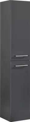Produktbild von FACKELMANN Hochschrank HYPE 3.0 / Badschrank mit 2 Türen / gedämpfte Scharniere / Maße (B x H x T): ca. 30 x 162 x 32 cm / Schrank fürs Badezimmer / Korpus & Front: Schwarz / Breite: ca. 30 cm