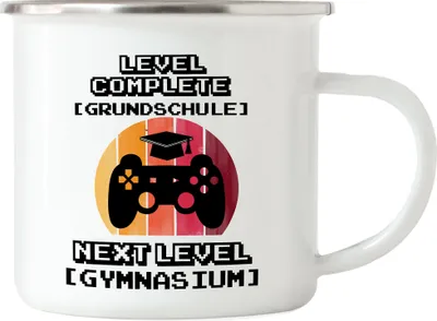 Produktbild von Level Grundschule Complete Next Level Gymnasium Emaille Tasse Geschenkidee 5. Klasse