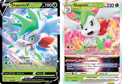 Produktbild von Shaymin V & Shaymin VSTAR SET Schwert & Schild Strahlende Sterne 13-14/172 Sammelkarten Pokemon Einzelkarten 1 Stück