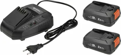 Produktbild von Zestaw startowy Gardena P4A 2 x PBA 18V/45 2,5 Ah + AL 1830 CV
