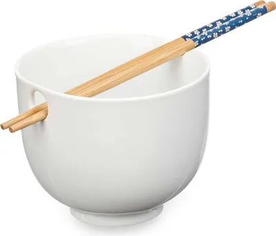 Produktbild von KINVARA | Suppenschüssel - Schüssell - Asiatische - Ramen - Keramikschüssel - mit Essstäbchen